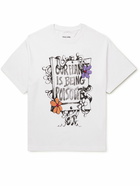 Story Mfg. - Grateful Embroidered Printed Organic Cotton-Jersey T-Shirt - White