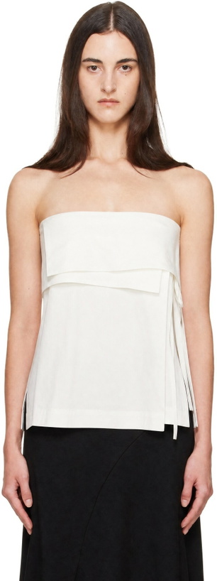 Photo: St. Agni White Strapless Wrap Top
