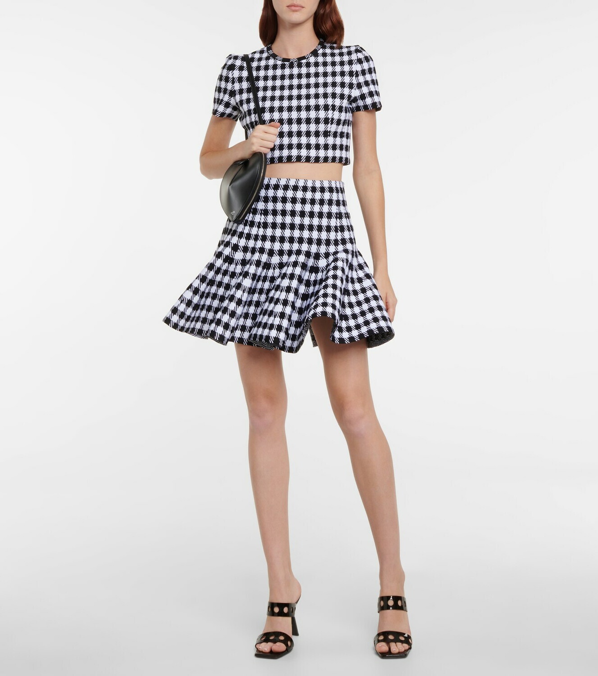 【Alaia】 Houndstooth croppedトップ Alaïa Houndstooth cropped top ALAÏA