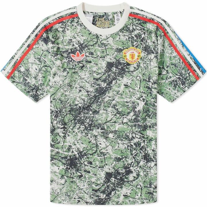 Photo: Adidas Men's x MUFC x The Stone Roses Camouflage Football Jersey in Green