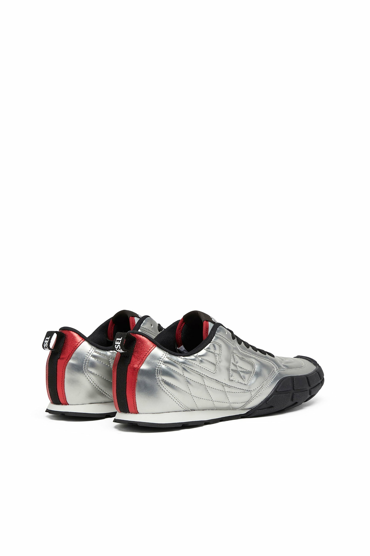 Diesel S-Pagodha-Quilted metallic sneakers - Sneakers Womens in Silver