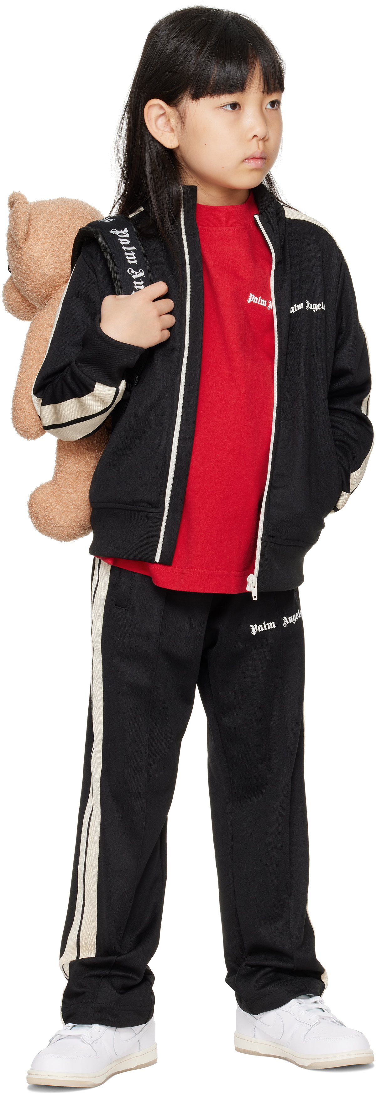 Palm Angels Kids Black Logo Track Jacket