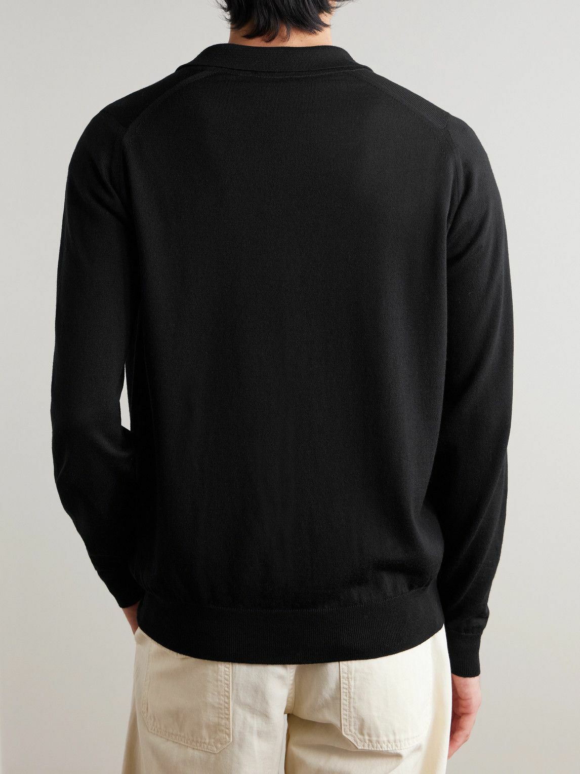 トップス JOHN SMEDLEY black wool knit cardigan John Smedley - Tibor Merino Wool Cardigan - Black John Smedley