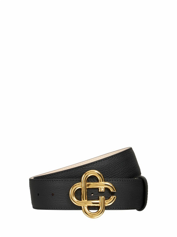 Photo: CASABLANCA 6cm Logo Buckle Leather Belt