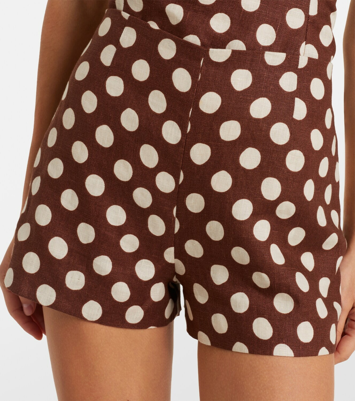 Faithfull Lila polka-dot linen shorts