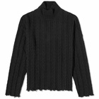 MM6 Maison Margiela Men's Cable Crew Knit in Black