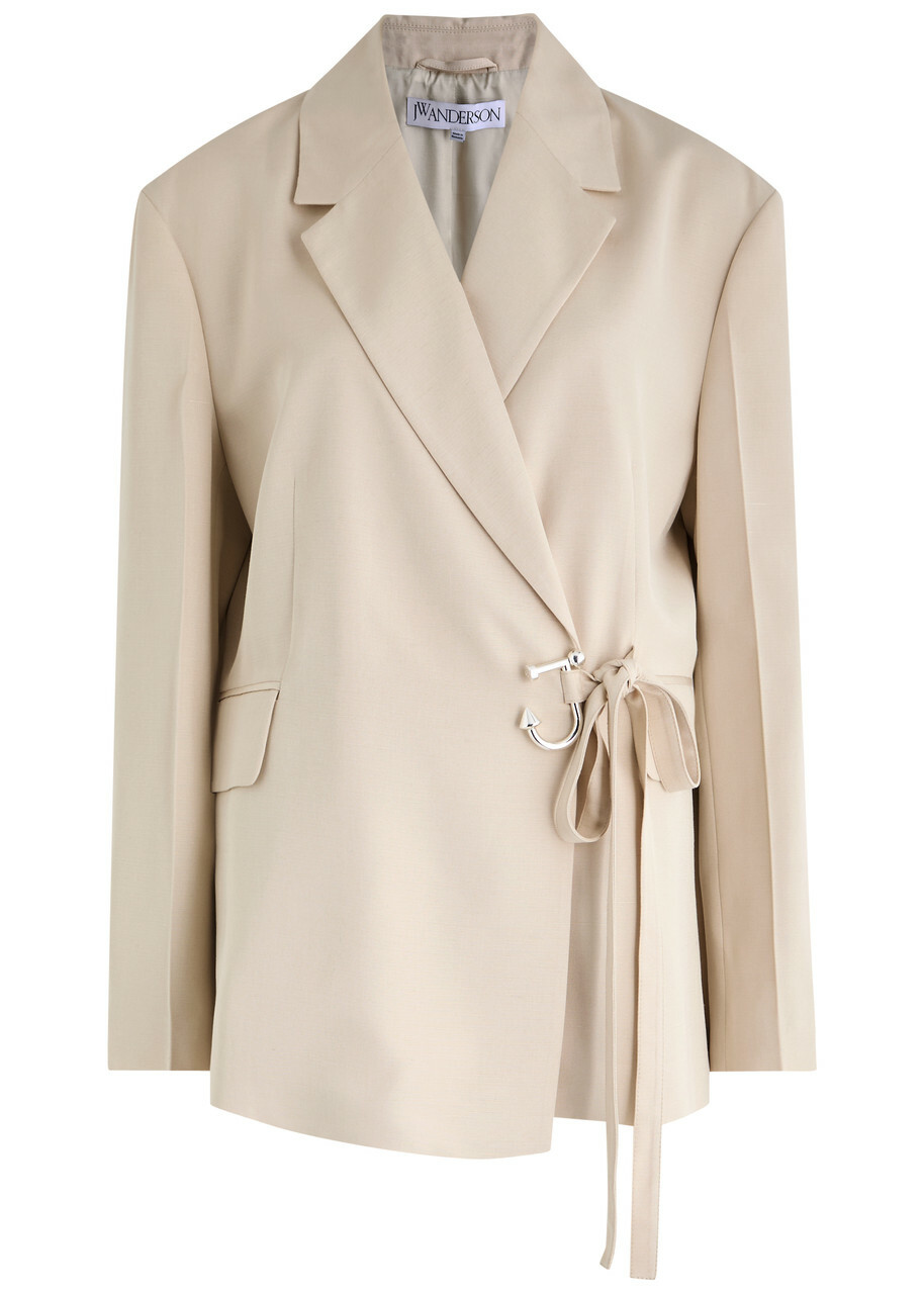 JW Anderson Logo Wrap Blazer Beige JW Anderson