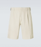 Prada Pleated cotton Bermuda shorts