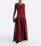 Fforme Catrin jersey and duchesse satin maxi dress