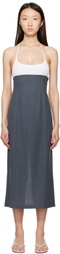 Paloma Wool Gray & White Jody Midi Dress