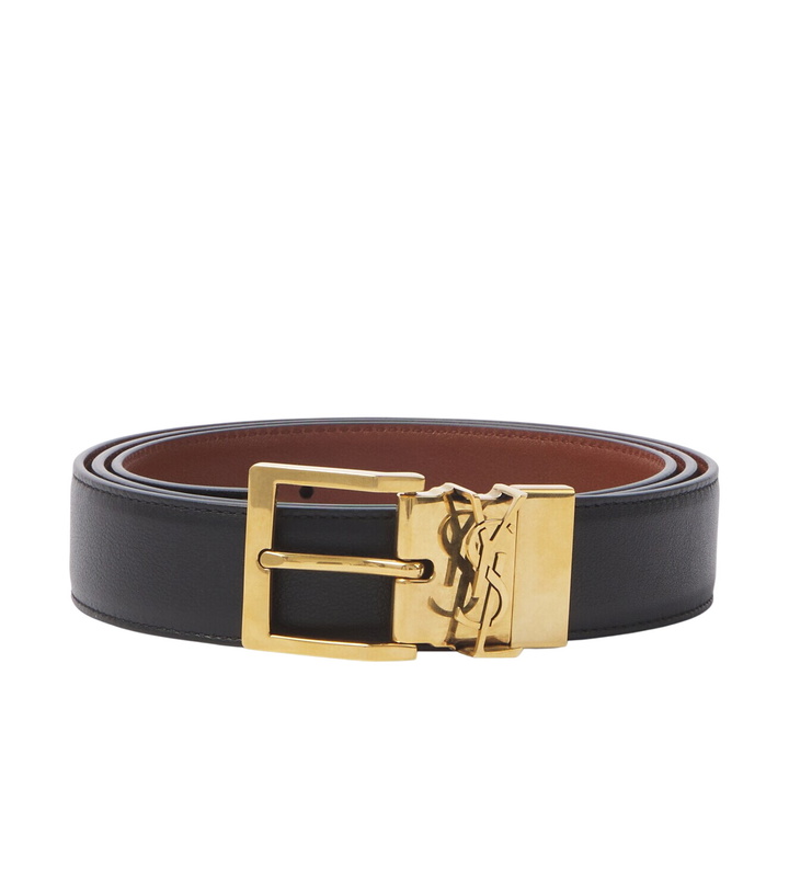 Photo: Saint Laurent Cassandre reversible leather belt