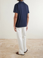 James Perse - Luxe Lotus Cotton-Jersey Polo Shirt - Blue
