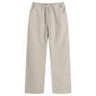 DONNI. Women's Linen Stripe Drawstring Pant in Stone Stripe