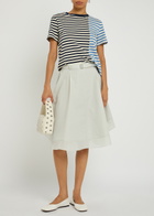 3.1 Phillip Lim Flounce Cotton-blend Midi Skirt Light Grey