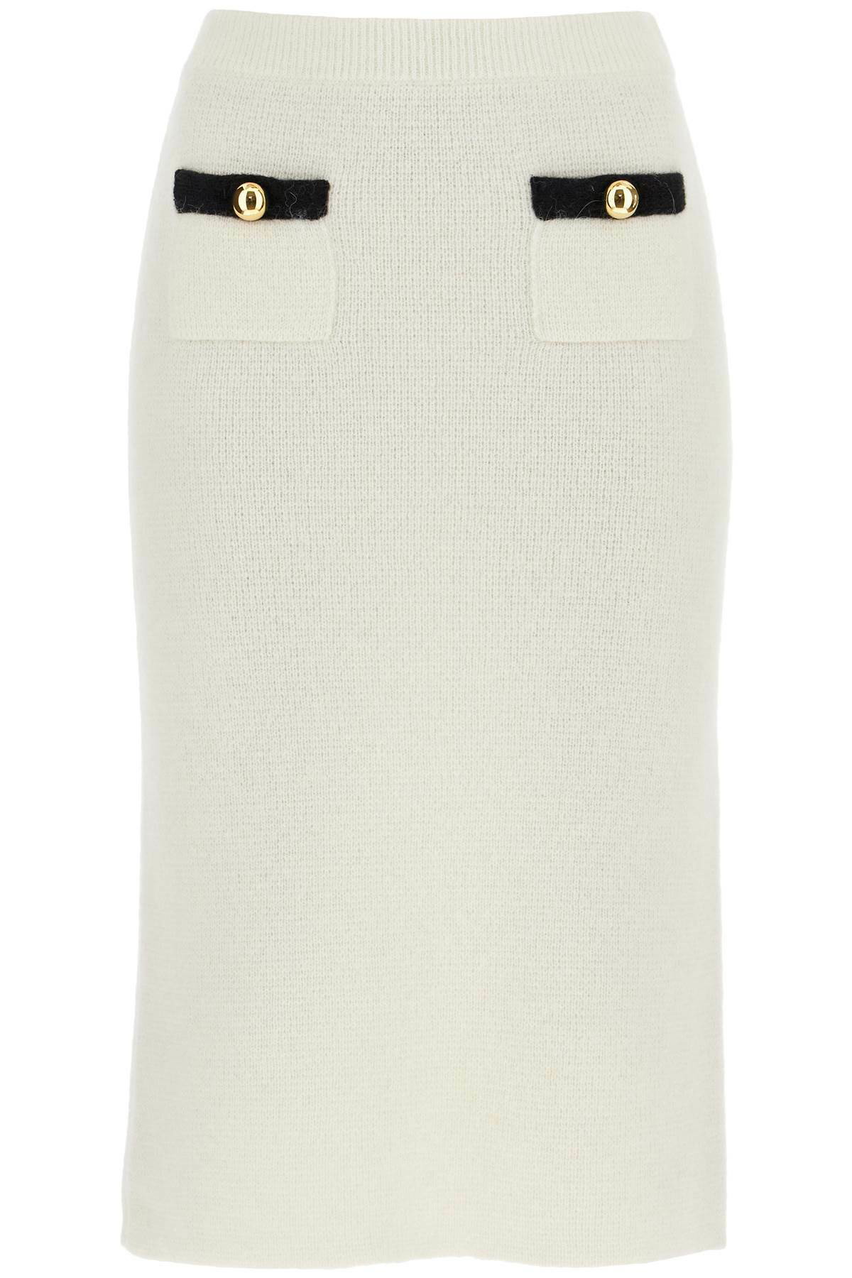 スカート ALESSANDRA RICH Braided skirt White/Black FABX3687K4264 Alessandra Rich Cable Knitted Mini Skirt | FABX3687K42640105