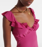 Chloé Ruffled silk midi dress