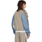 Martine Rose Blue and Beige Denim Hybrid Track Jacket