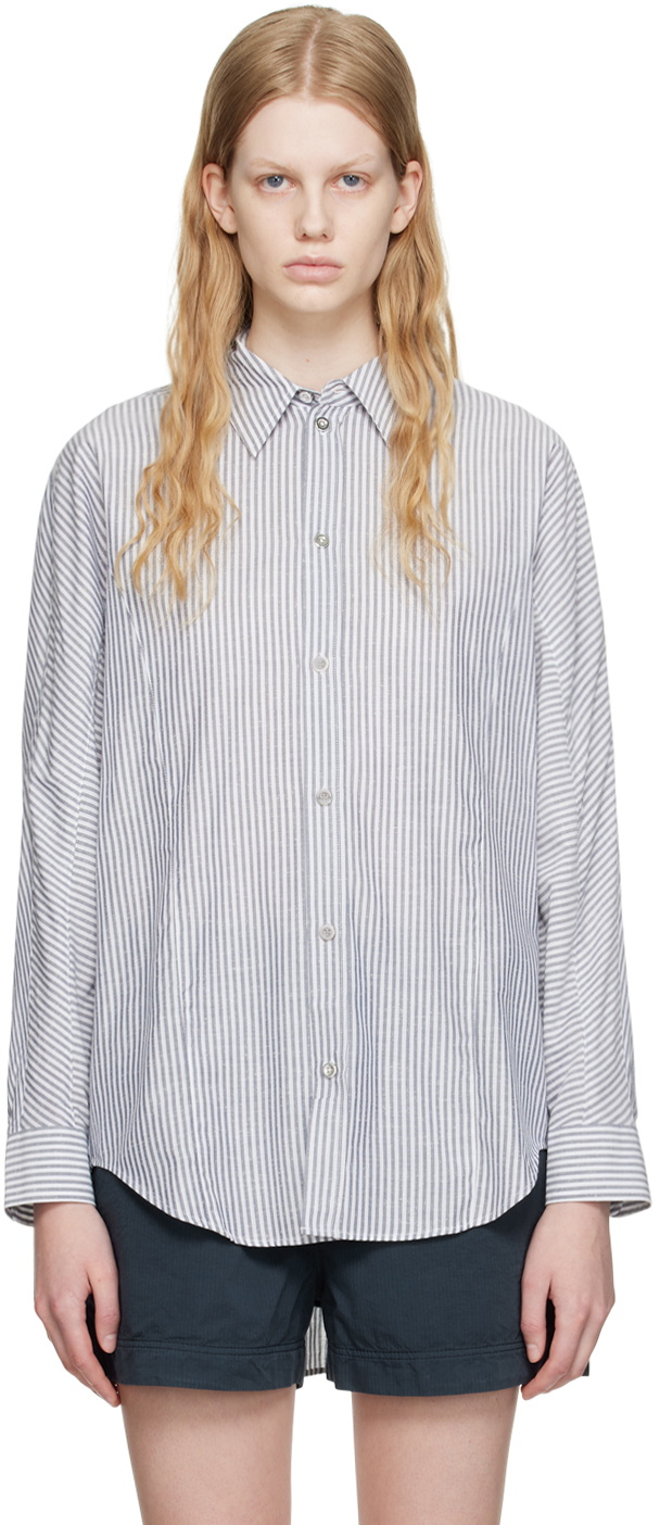 HOPE White & Gray Block Shirt HOPE