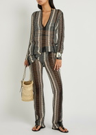 Missoni Striped Slim-leg Open-knit Beach Trousers White And Black