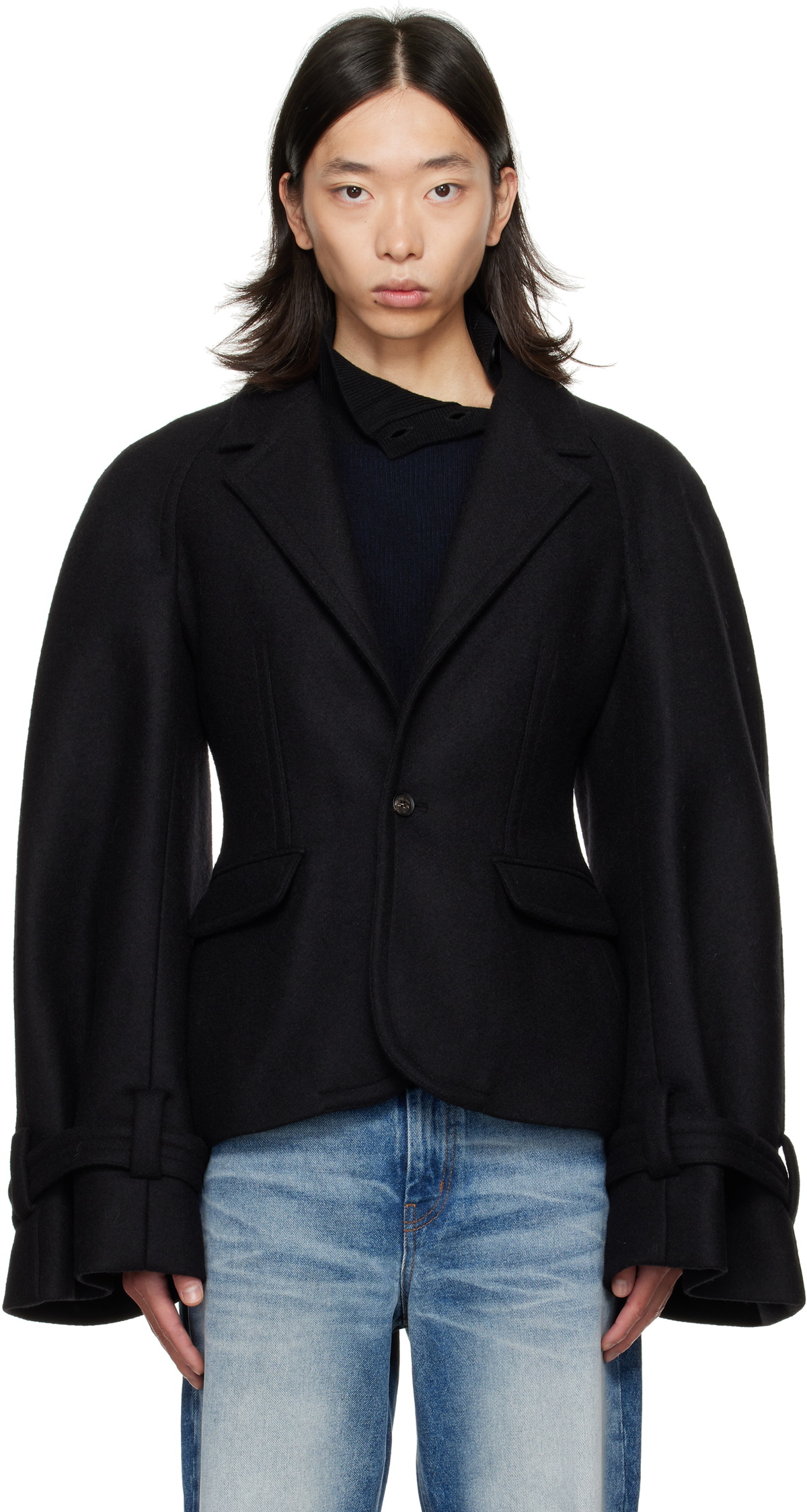 EGONlab Black Raglan Tailoring Blazer