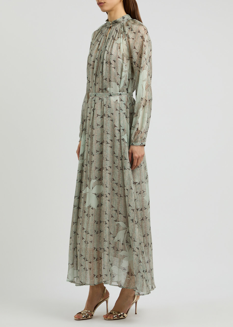 Forte_forte Printed Silk-chiffon Maxi Dress Cream