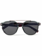 Dior Eyewear - DiorBlackSuit RI Aviator-Style Acetate and Silver-Tone Sunglasses