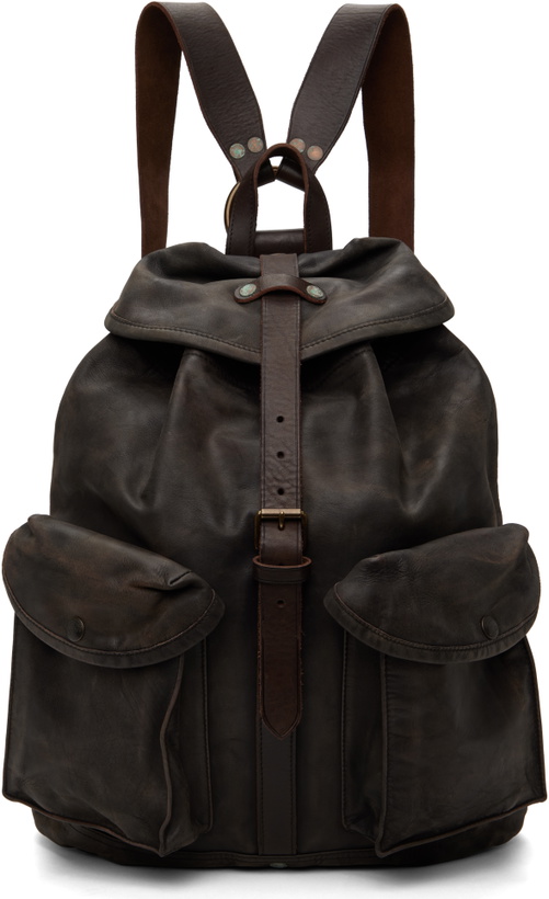 Photo: RRL Brown Rucksack Leather Backpack