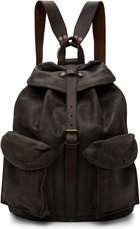 RRL Brown Rucksack Leather Backpack