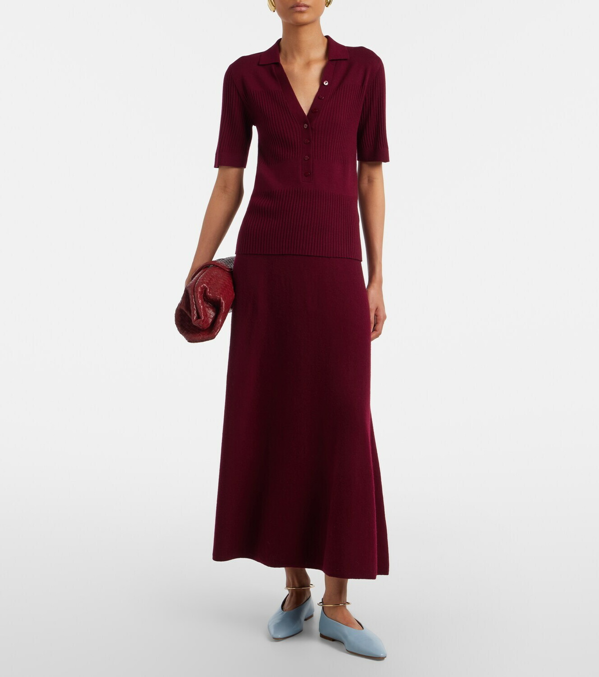 Lisa Yang Malie ribbed-knit cashmere polo sweater