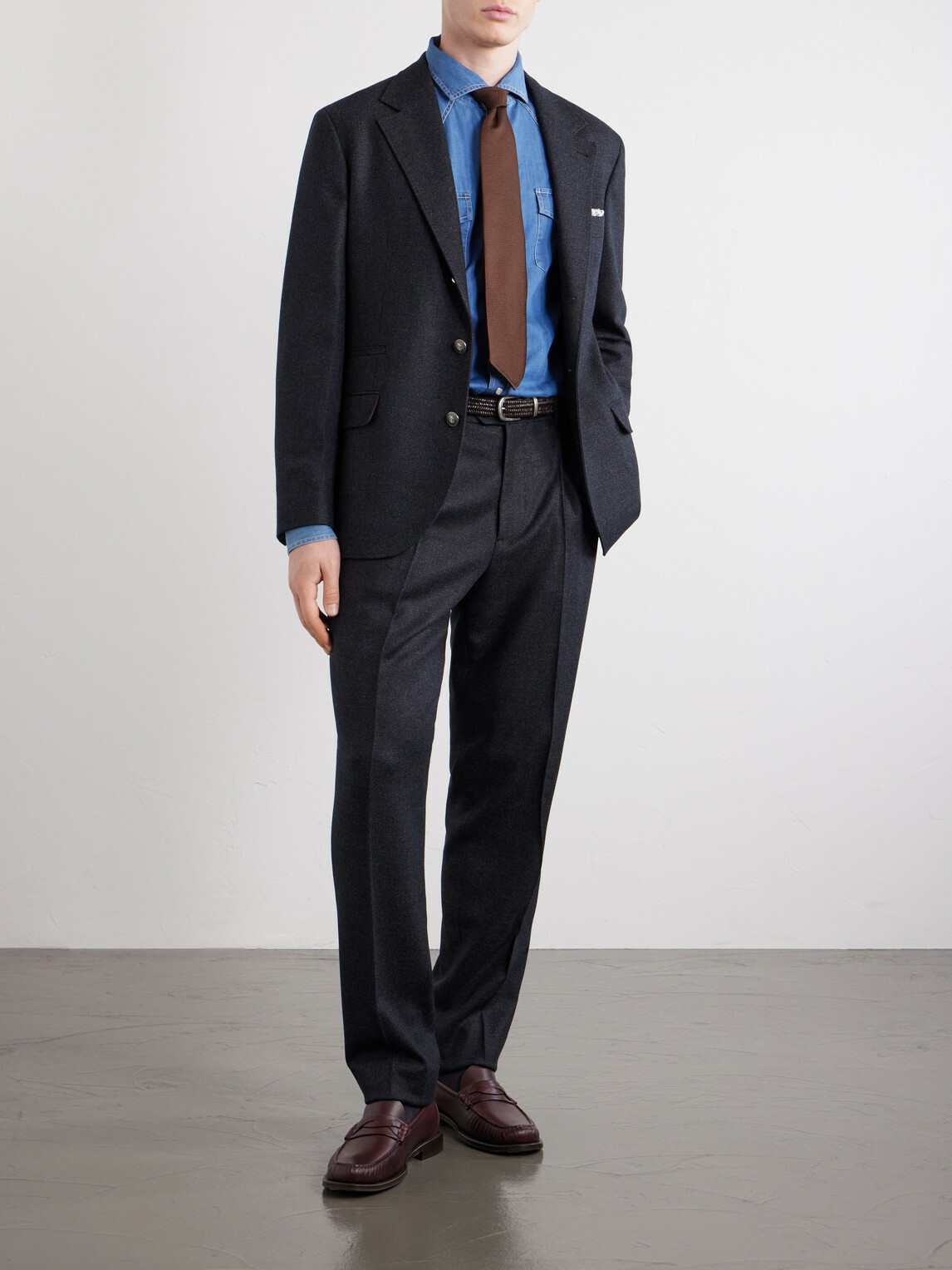 Brunello Cucinelli - Straight-Leg Pleated Virgin Wool Suit Trousers - Blue