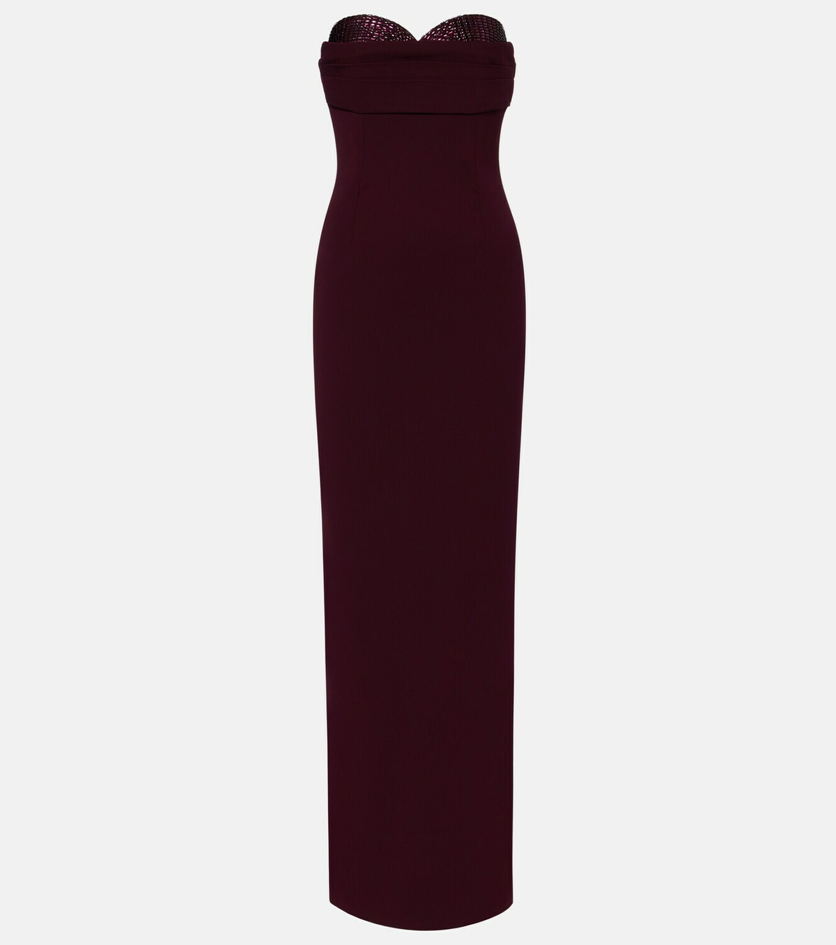 Roland Mouret Draped embellished cady corset dress