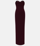 Roland Mouret Draped embellished cady corset dress