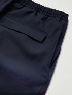 Incotex - Tapered Pleated Wool Drawstring Trousers - Blue