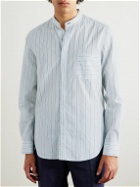 Paul Smith - Grandad-Collar Striped Cotton-Poplin Shirt - Blue