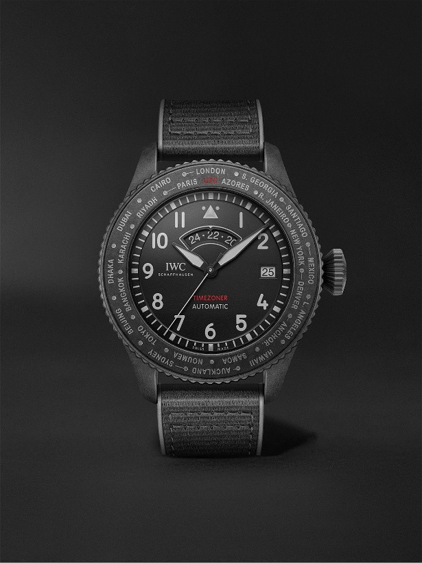Photo: IWC Schaffhausen - Pilot's Watch Timezoner TOP GUN Limited Edition Automatic Ceratanium and Webbing Watch, Ref. No. IW395505