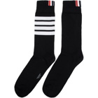 Thom Browne Black 4-Bar Mid-Calf Socks