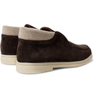 Loro Piana - Open Wintery Walk Cashmere-Trimmed Suede Boots - Brown