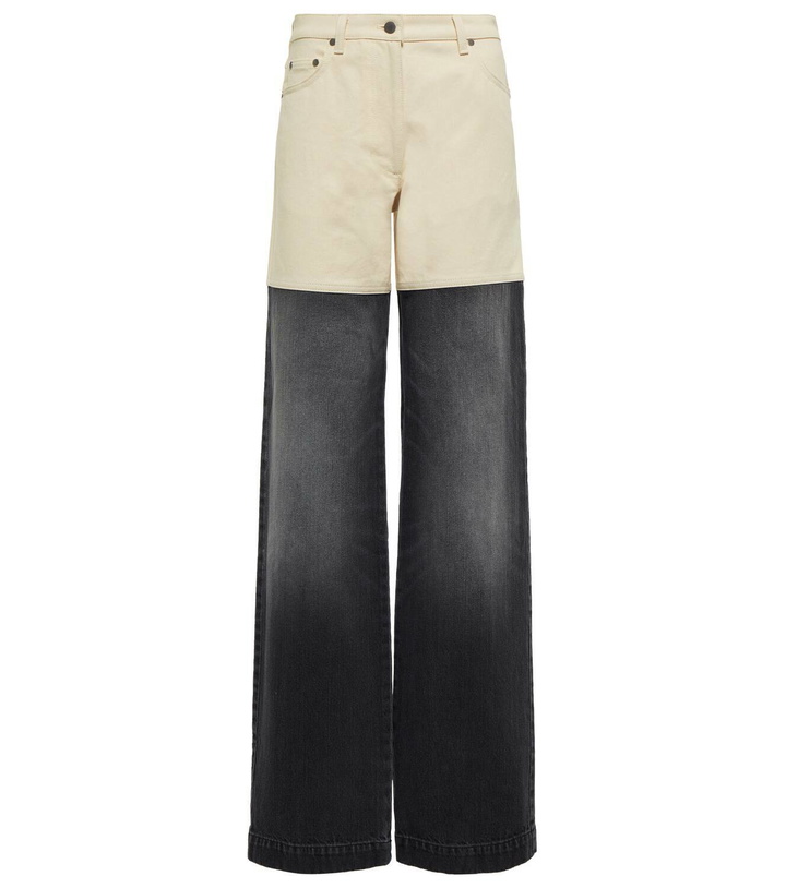 Photo: Peter Do Bicolor high-rise wide-leg jeans