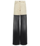 Peter Do Bicolor high-rise wide-leg jeans