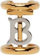 Burberry Silver & Gold 'B' Single Ear Cuff