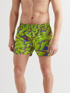 Bottega Veneta - Slim-Fit Short-Length Printed Intrecciato Swim Shorts - Green