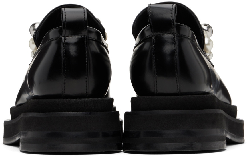 Simone Rocha Black Bell Charm Heart Toe Platform Loafers