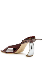 A.W.A.K.E Mode Chiara 90 Palm Tree Leather Mules Brown