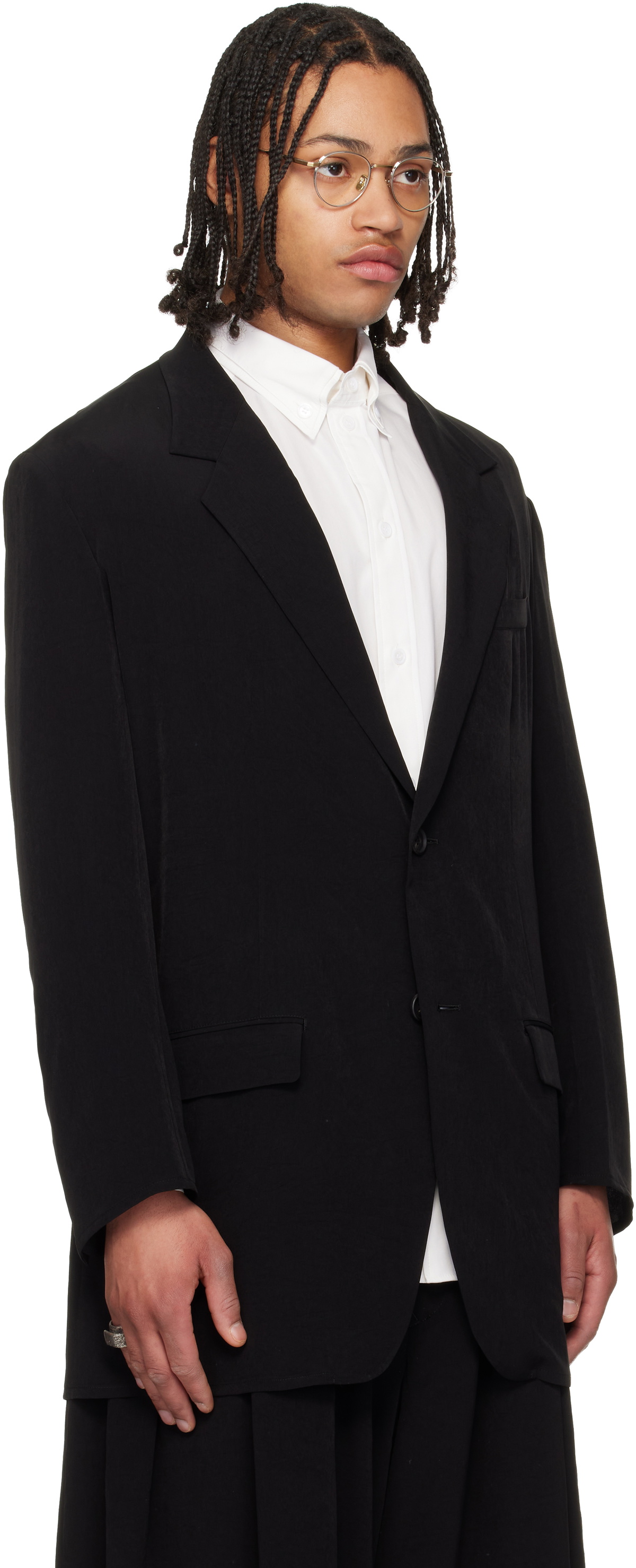 YOHJI YAMAMOTO Black TA Tuxedo 2 Buttons Blazer