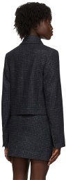 Nina Ricci Grey Wool Check Short Blazer