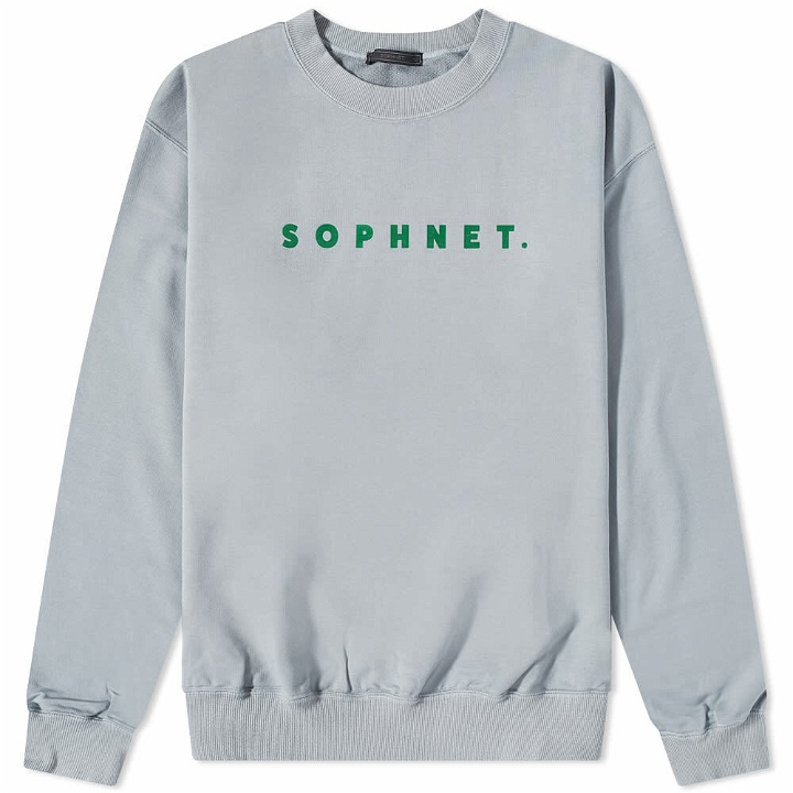 Photo: SOPHNET. Men's SOPHNET Classic Logo Crew Neck Sweat in Blue