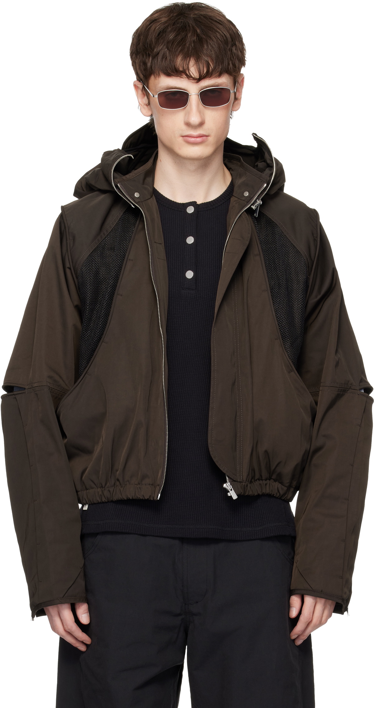 FFFPOSTALSERVICE Brown Parachute Hooded Gen 2 Jacket