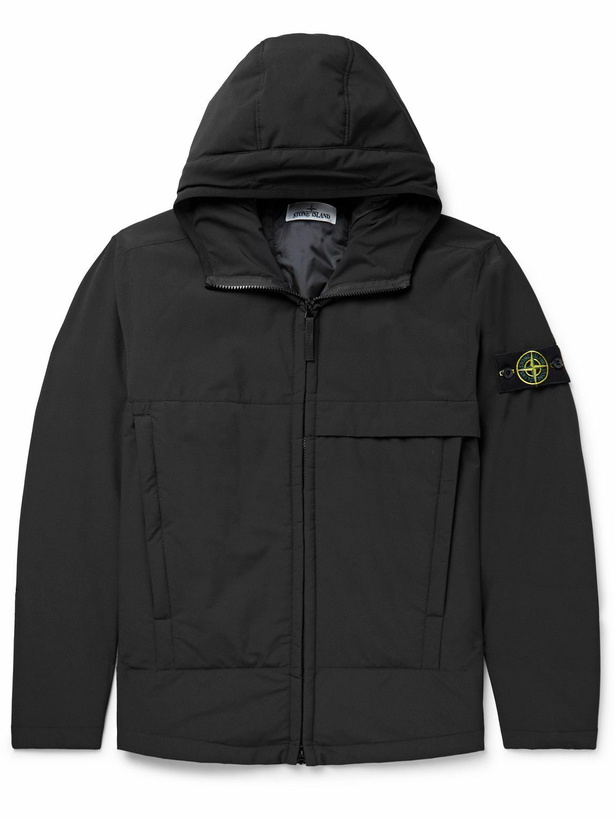 Photo: Stone Island - Logo-Appliquéd Shell Hooded Jacket - Black