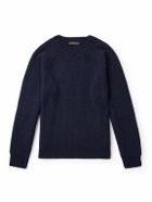 Incotex - Zanone Ribbed Virgin Wool Sweater - Blue