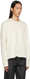 Jil Sander Off-White Cashmere Jersey Long Sleeve T-Shirt